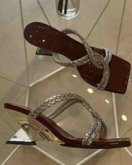 Rhinestone Square Toe Geometric